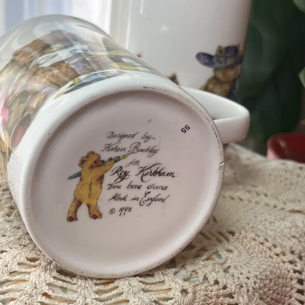 Roy Kirkham White Bear Print Bone China Mugs, Set of 2, One Size - Picture 8 of 10